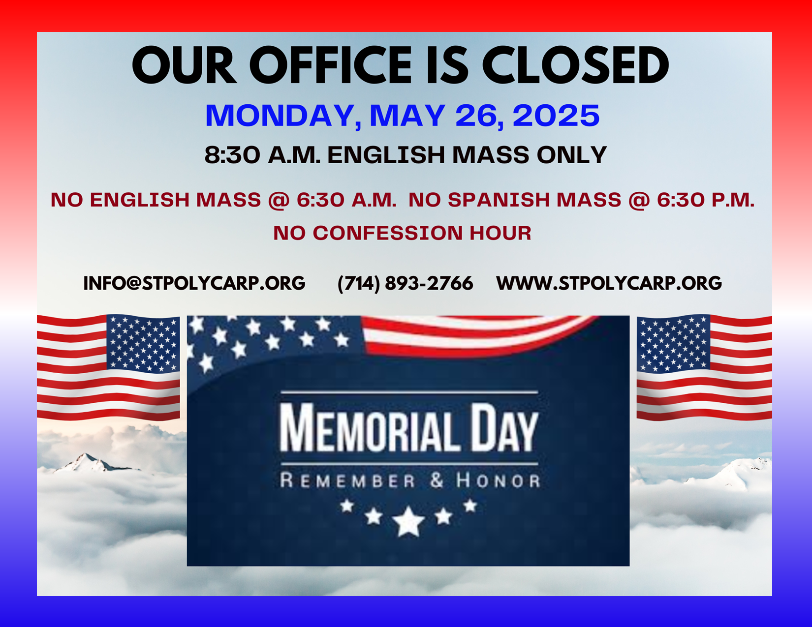Observance of the Memorial Day,