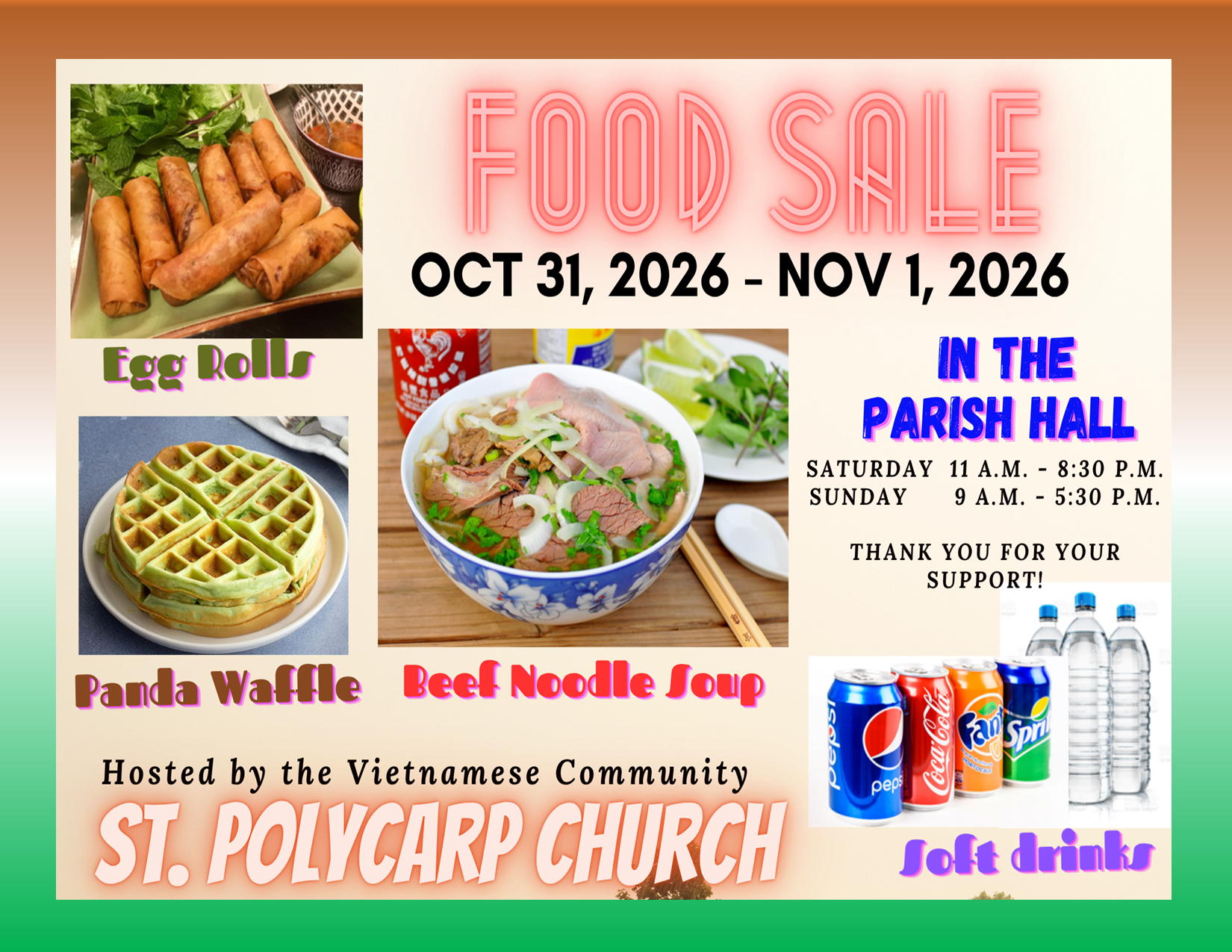 Vietnamese Community Fundraising Event — Beef Noodle Soup Sale